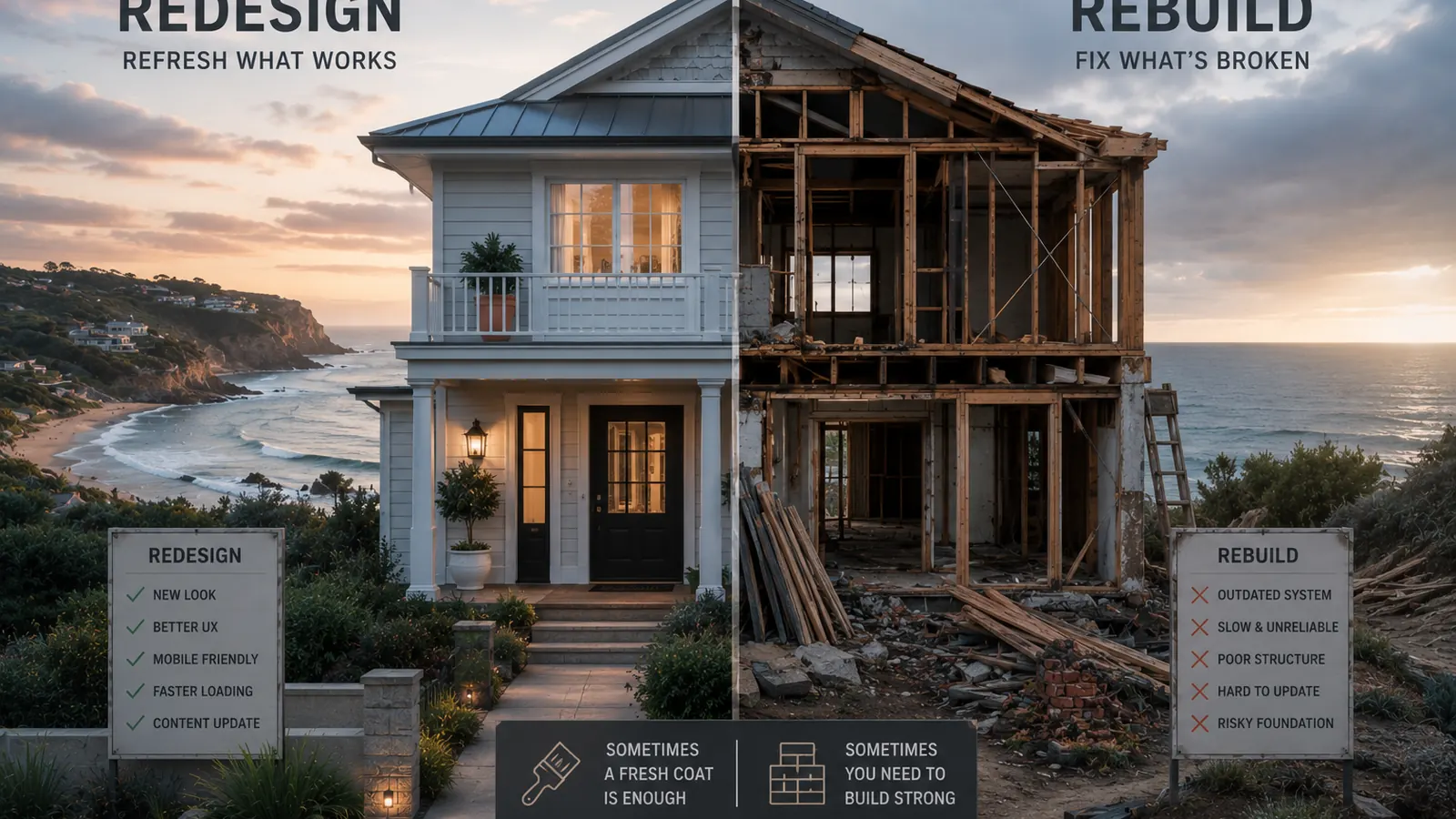 Website redesign vs rebuild: which do you need?