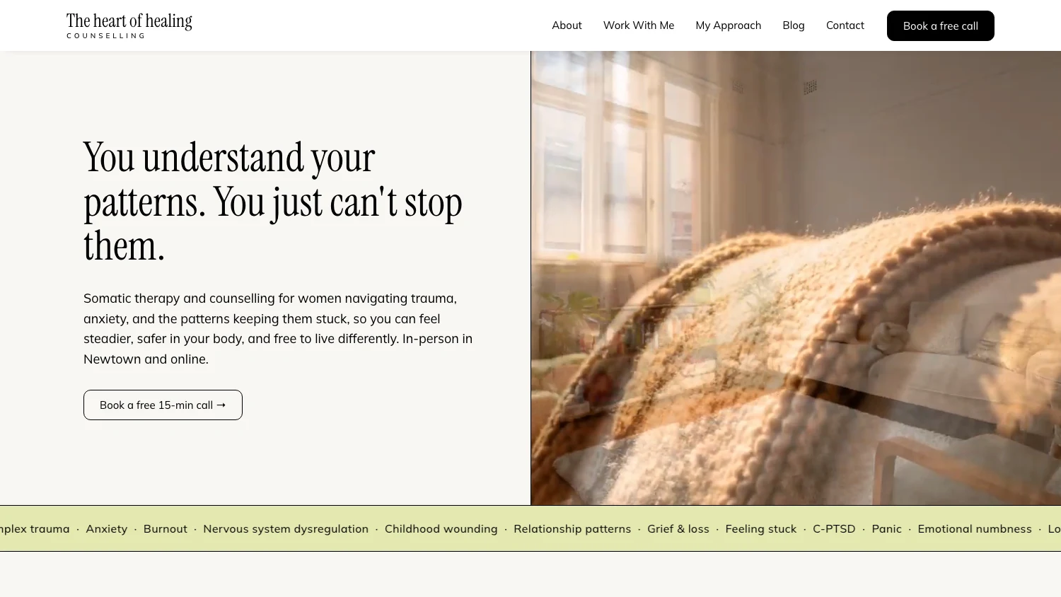 The Heart of Healing website, counselling practice