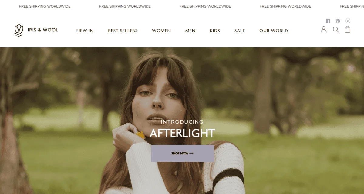 Iris & Wool website