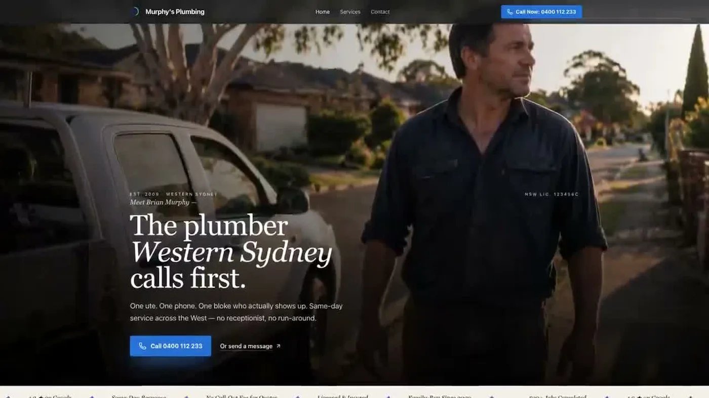 Murphy's Plumbing website