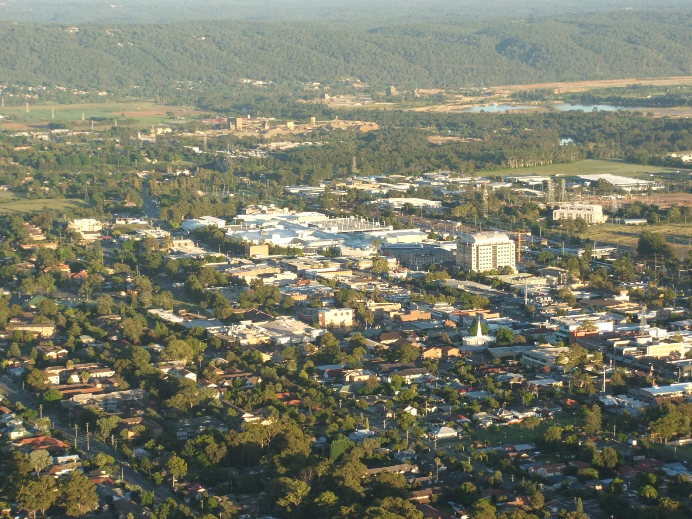 Aerial view of Penrith CBD